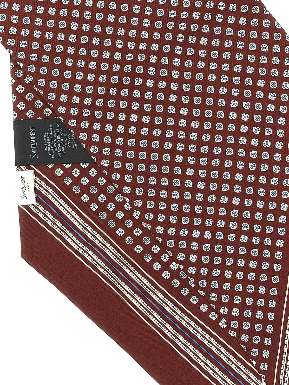 Foulard en soie bordeaux Saint Laurent