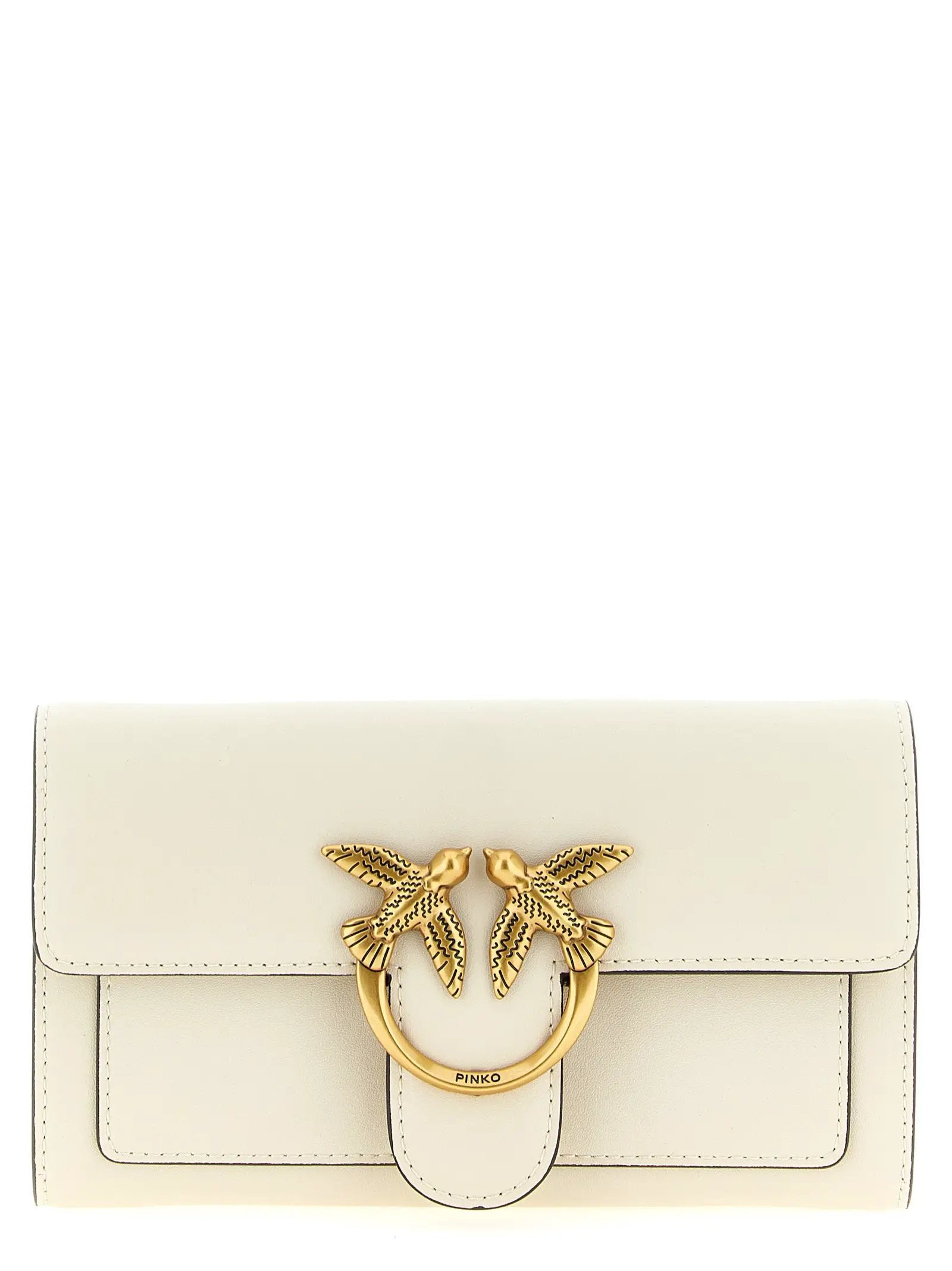 PINKO White Calfskin Cardholder