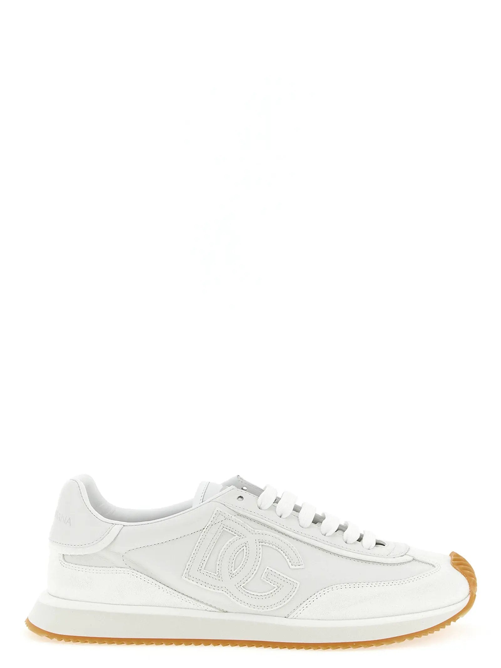 Dolce & Gabbana White Calfskin Low Top Sneakers