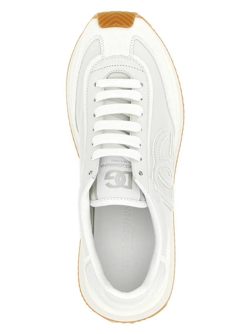 Dolce & Gabbana White Calfskin Low Top Sneakers