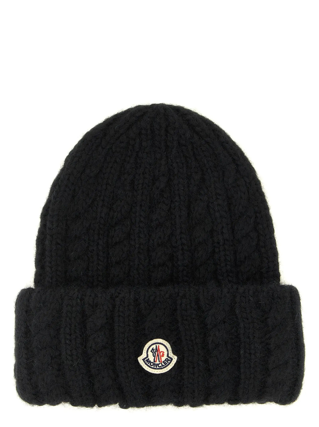 Moncler Black Alpaca Leather Beanie