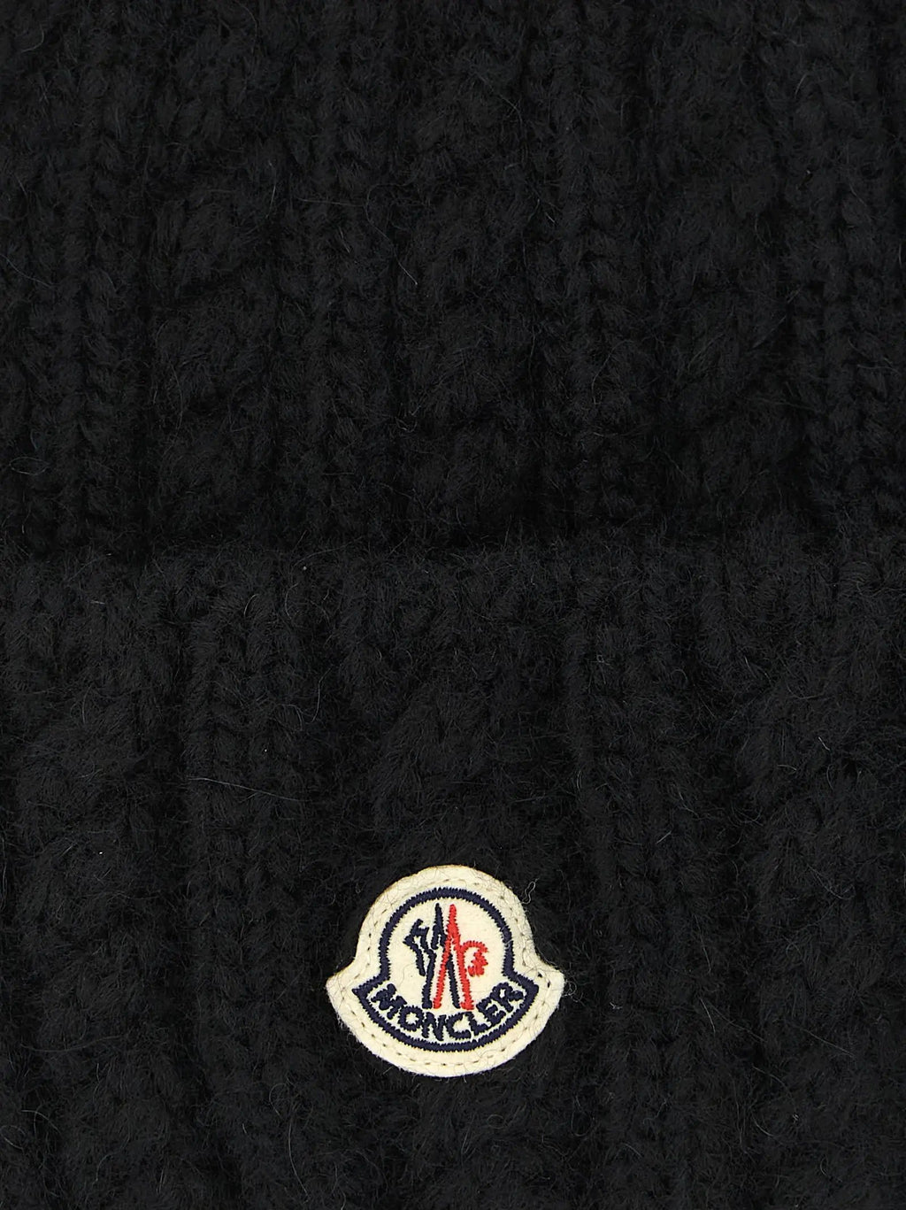 Moncler Black Alpaca Leather Beanie