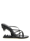 GCDS Black Polyethylene Stiletto Heel Sandals