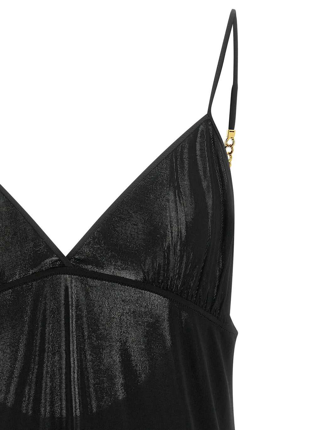 Saint Laurent Black Viscose Tank Tops