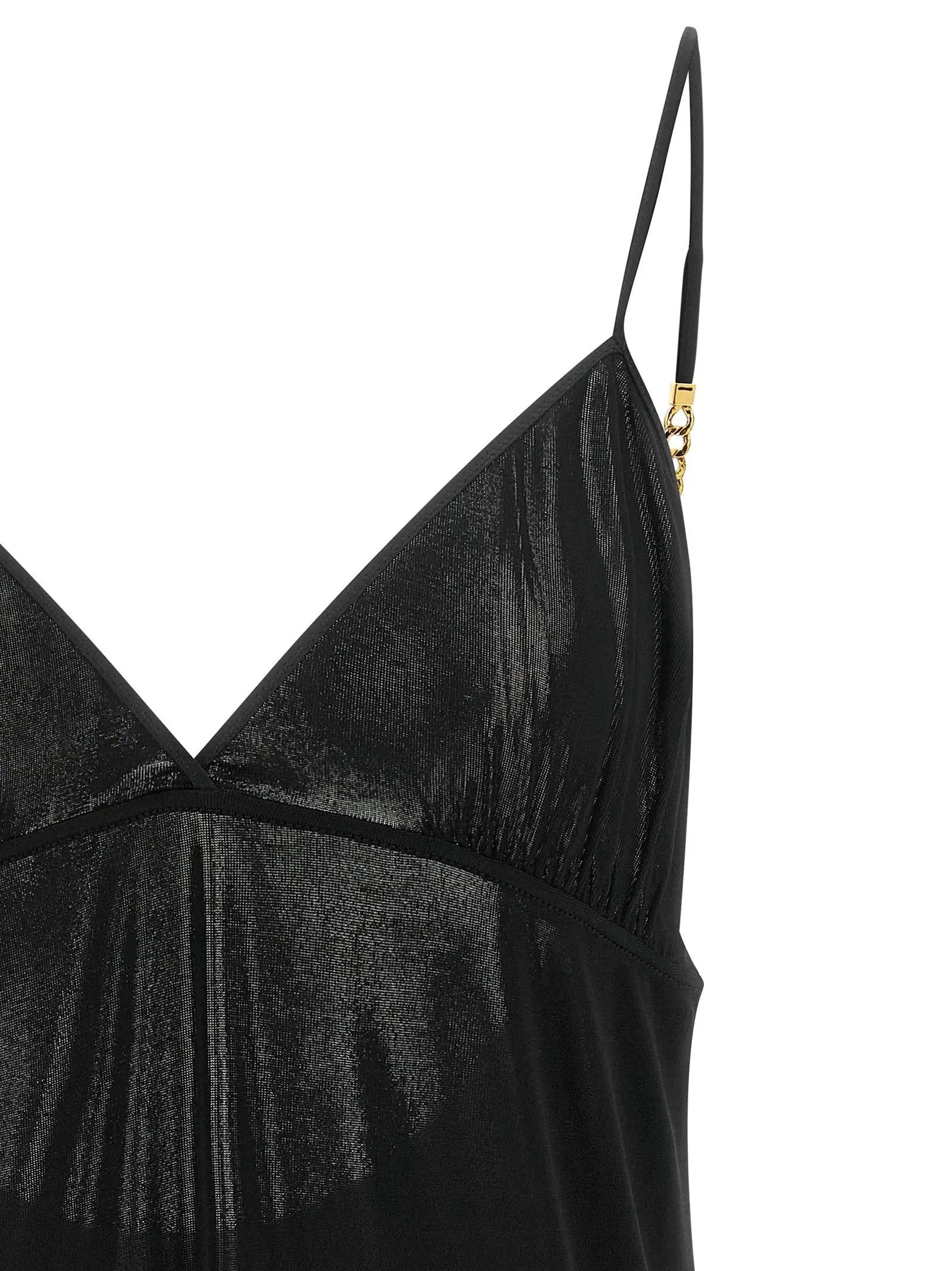 Saint Laurent Black Viscose Tank Tops