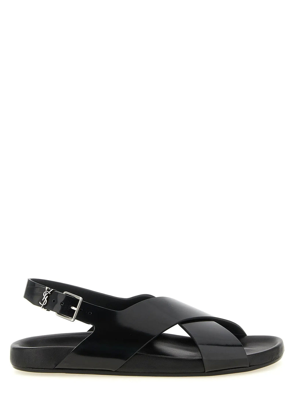 Saint Laurent Saint Laurent Black Calfskin Flat Sandals