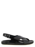 Saint Laurent Saint Laurent Black Calfskin Flat Sandals