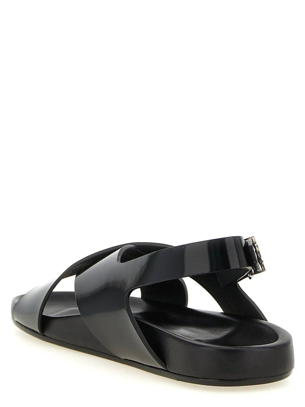 Saint Laurent Saint Laurent Black Calfskin Flat Sandals