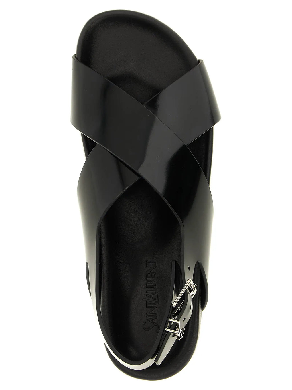 Saint Laurent Saint Laurent Black Calfskin Flat Sandals