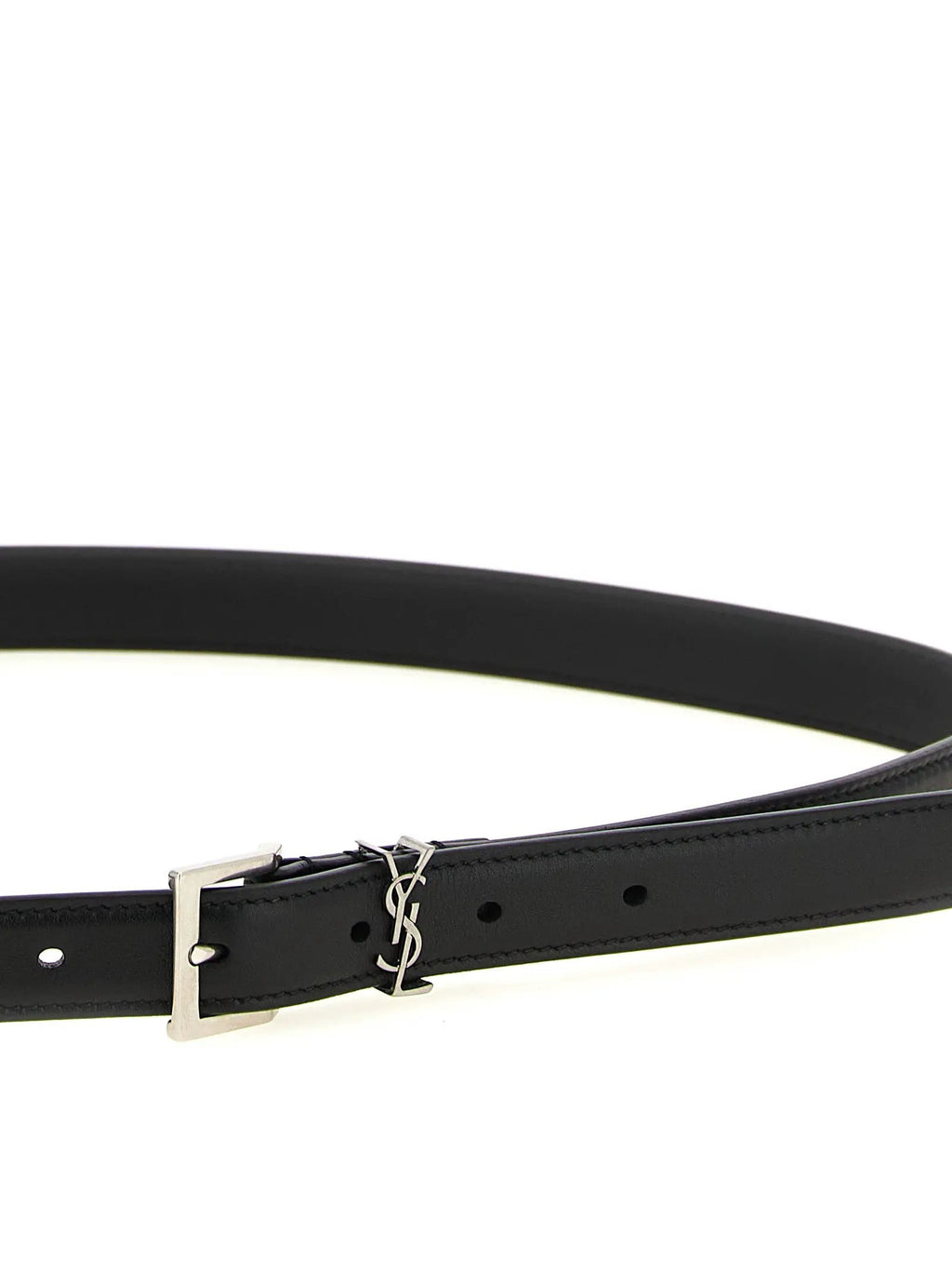 Saint Laurent Saint Laurent Black Calfskin Regular Belt