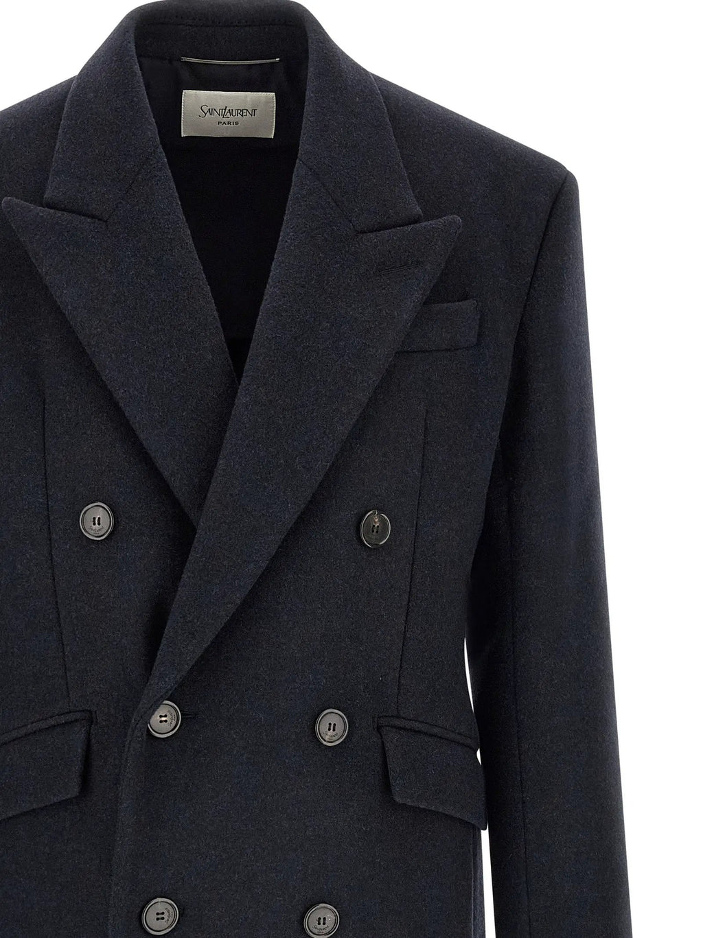 Saint Laurent Saint Laurent Blue Wool Coat