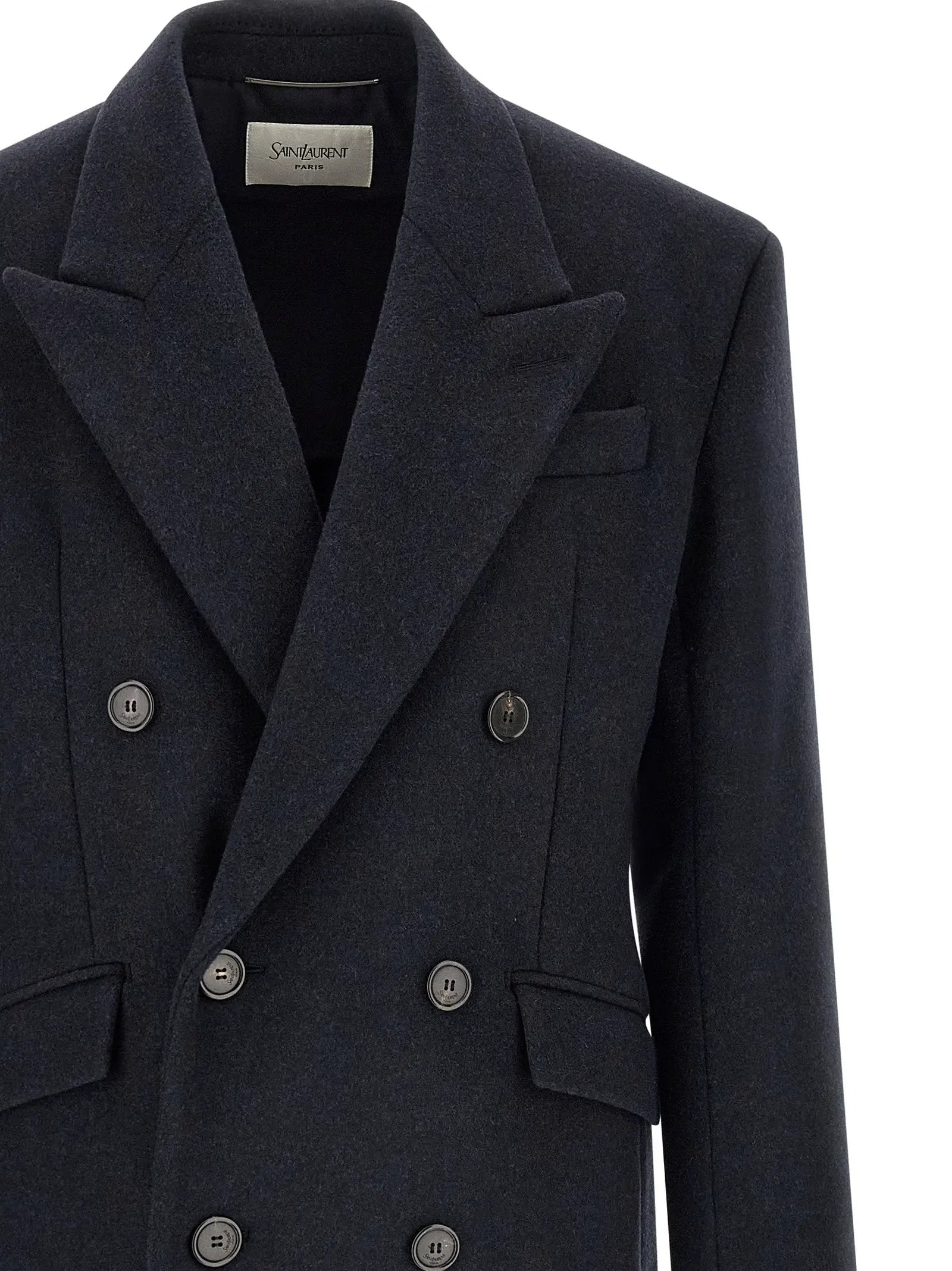 Saint Laurent Saint Laurent Blue Wool Coat
