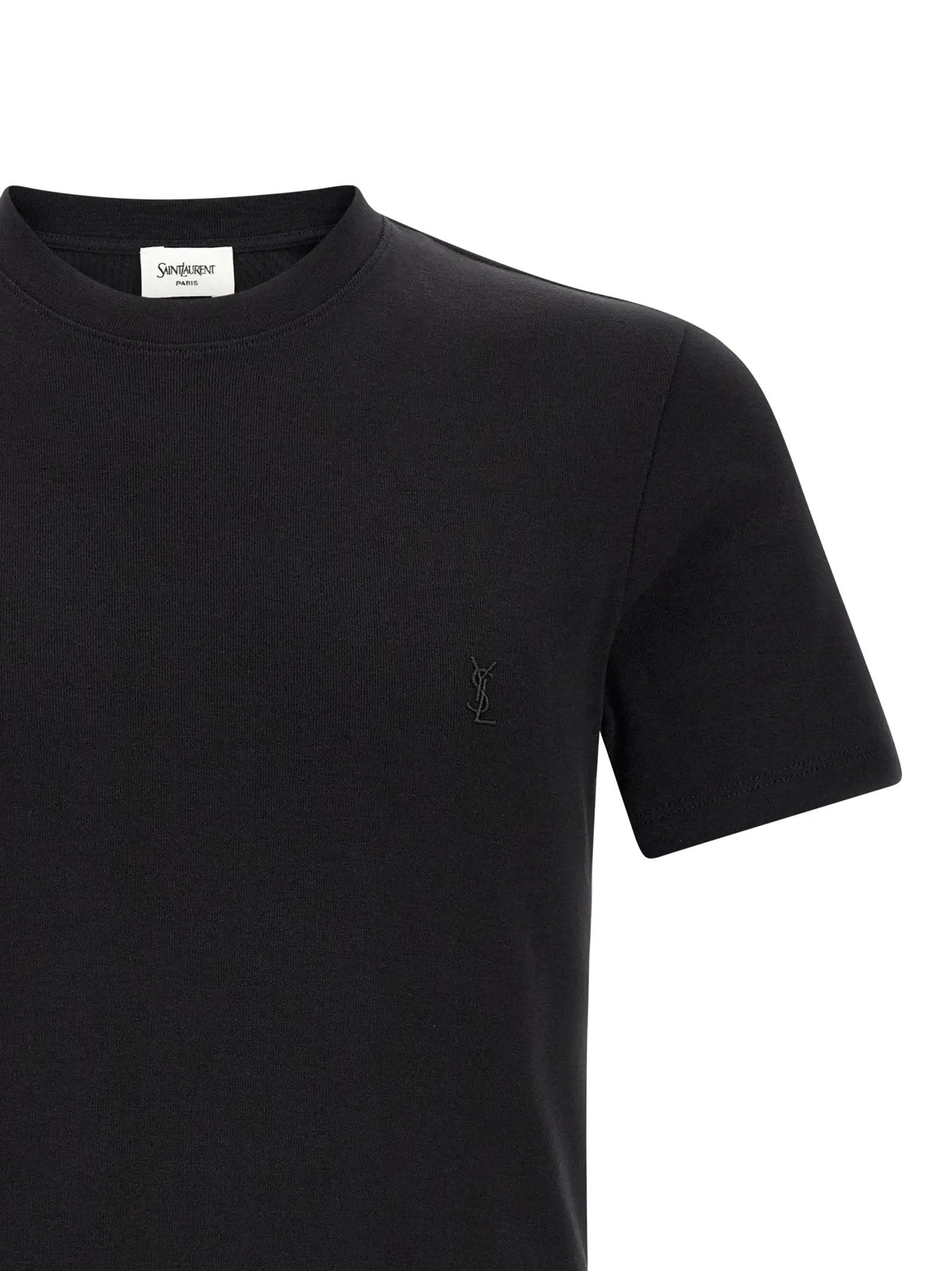 Saint Laurent Black Cotton T-Shirt