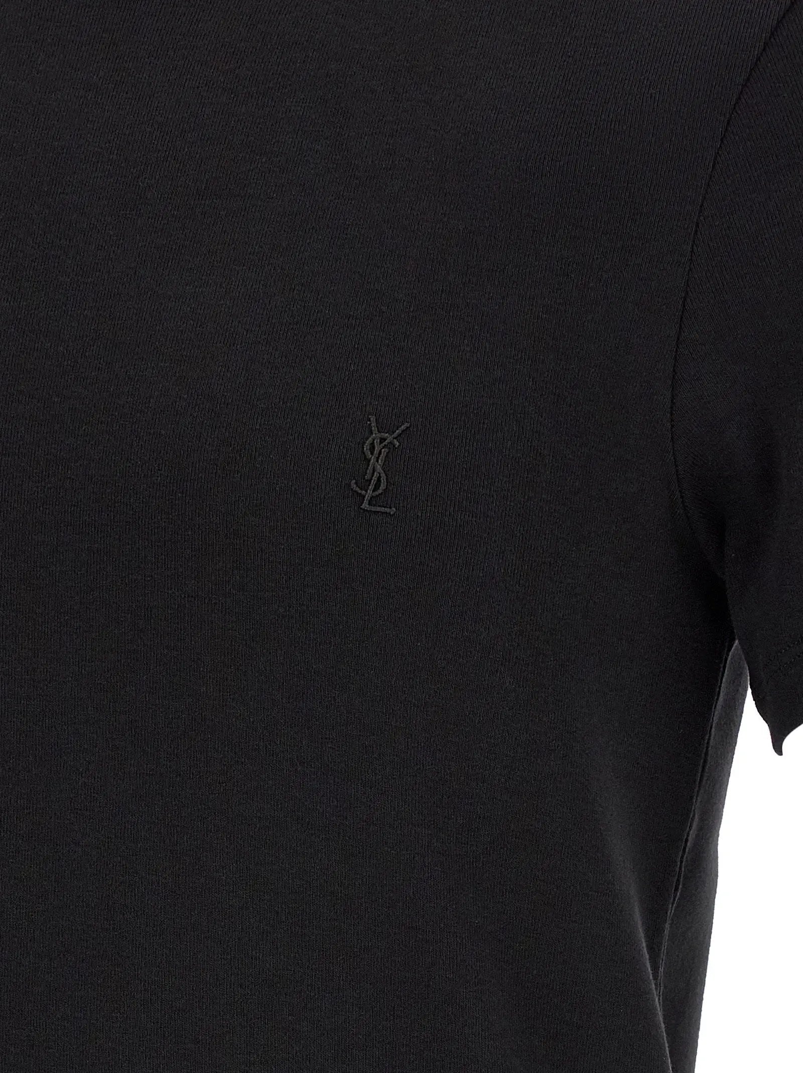 Saint Laurent Black Cotton T-Shirt