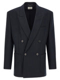 Saint Laurent Blue Wool Blazer