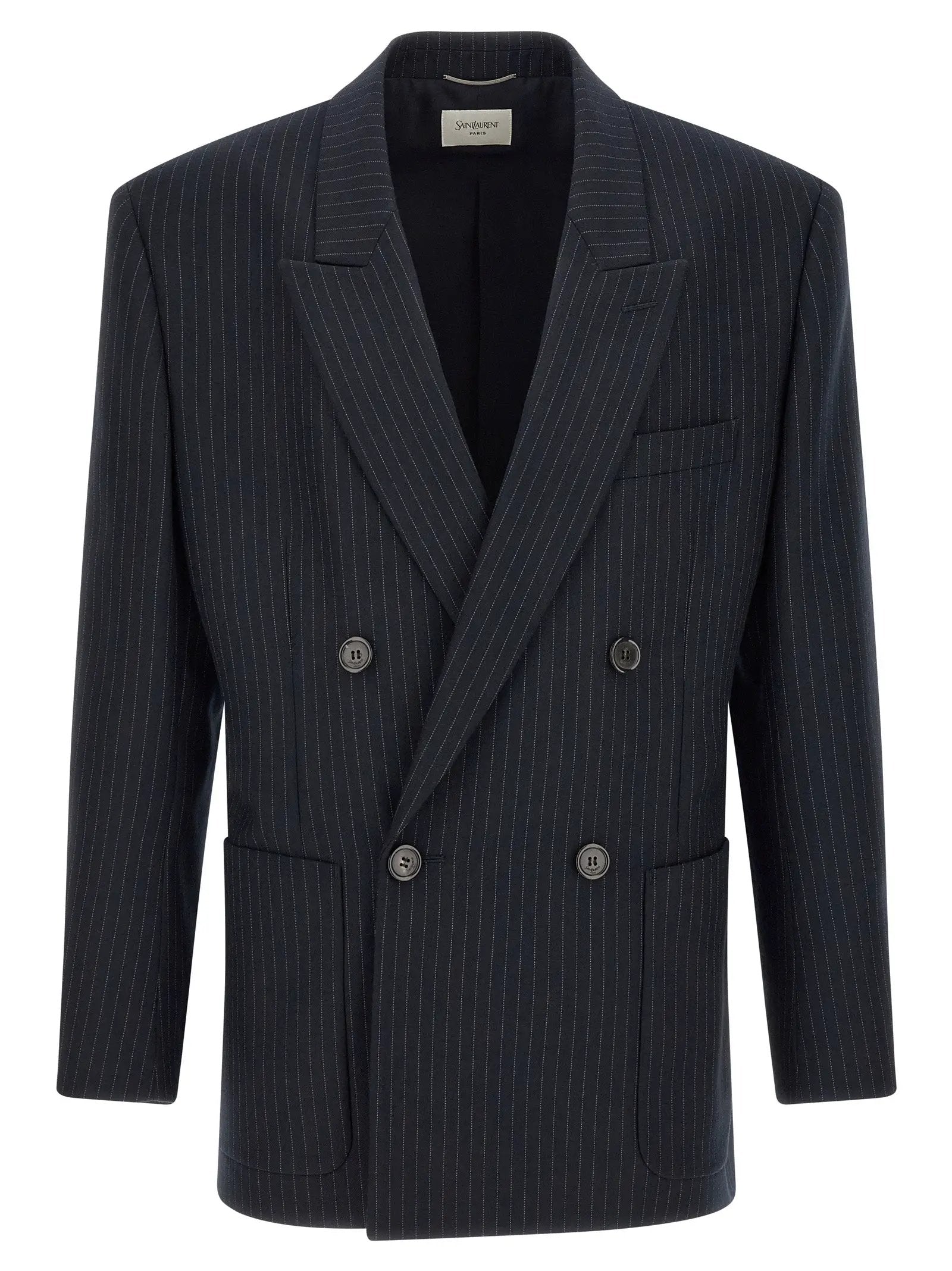 Saint Laurent Blue Wool Blazer