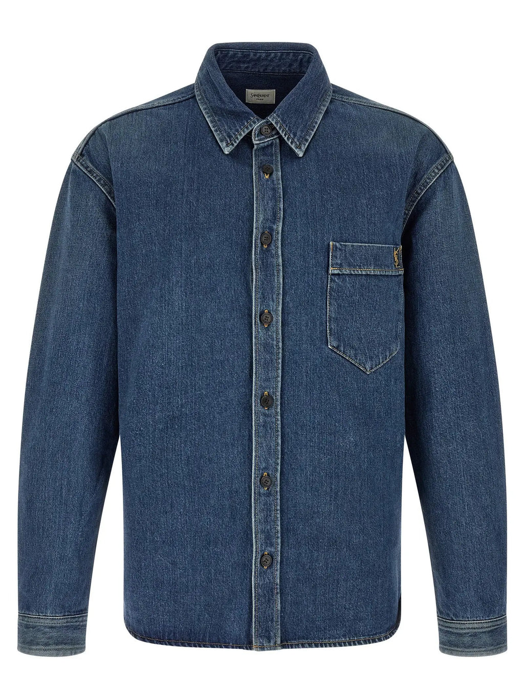 Saint Laurent Blue Cotton Blouse