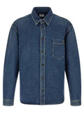 Saint Laurent Blue Cotton Blouse