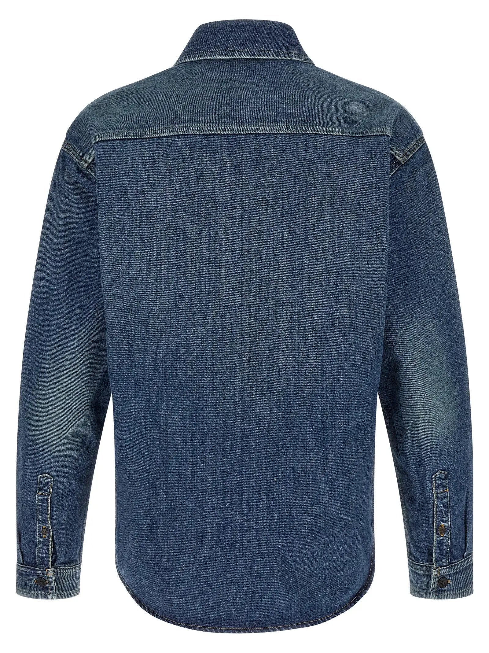 Saint Laurent Blue Cotton Blouse