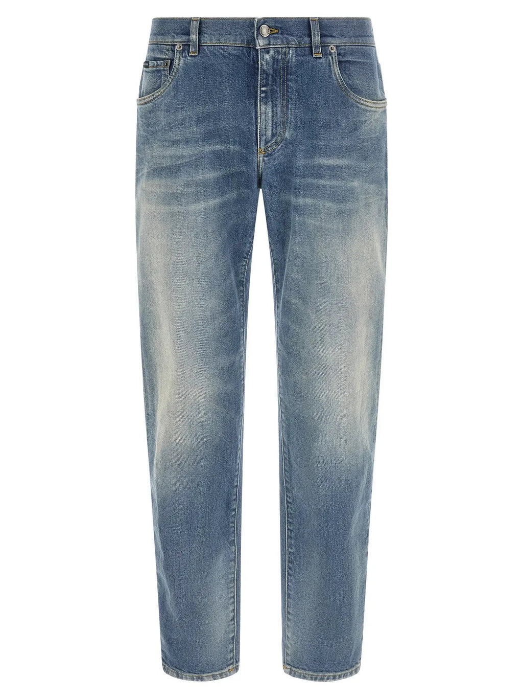 Dolce & Gabbana Dolce & Gabbana Blue Cotton Straight-Leg Jeans