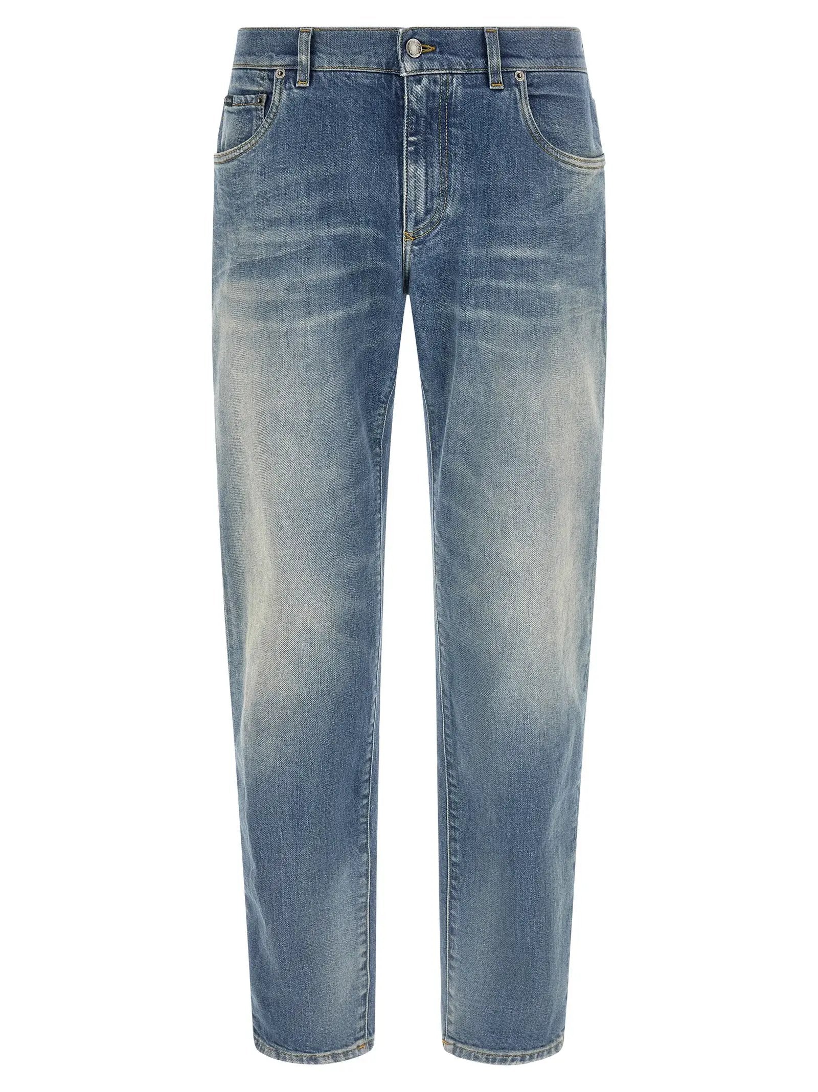Dolce & Gabbana Dolce & Gabbana Blue Cotton Straight-Leg Jeans