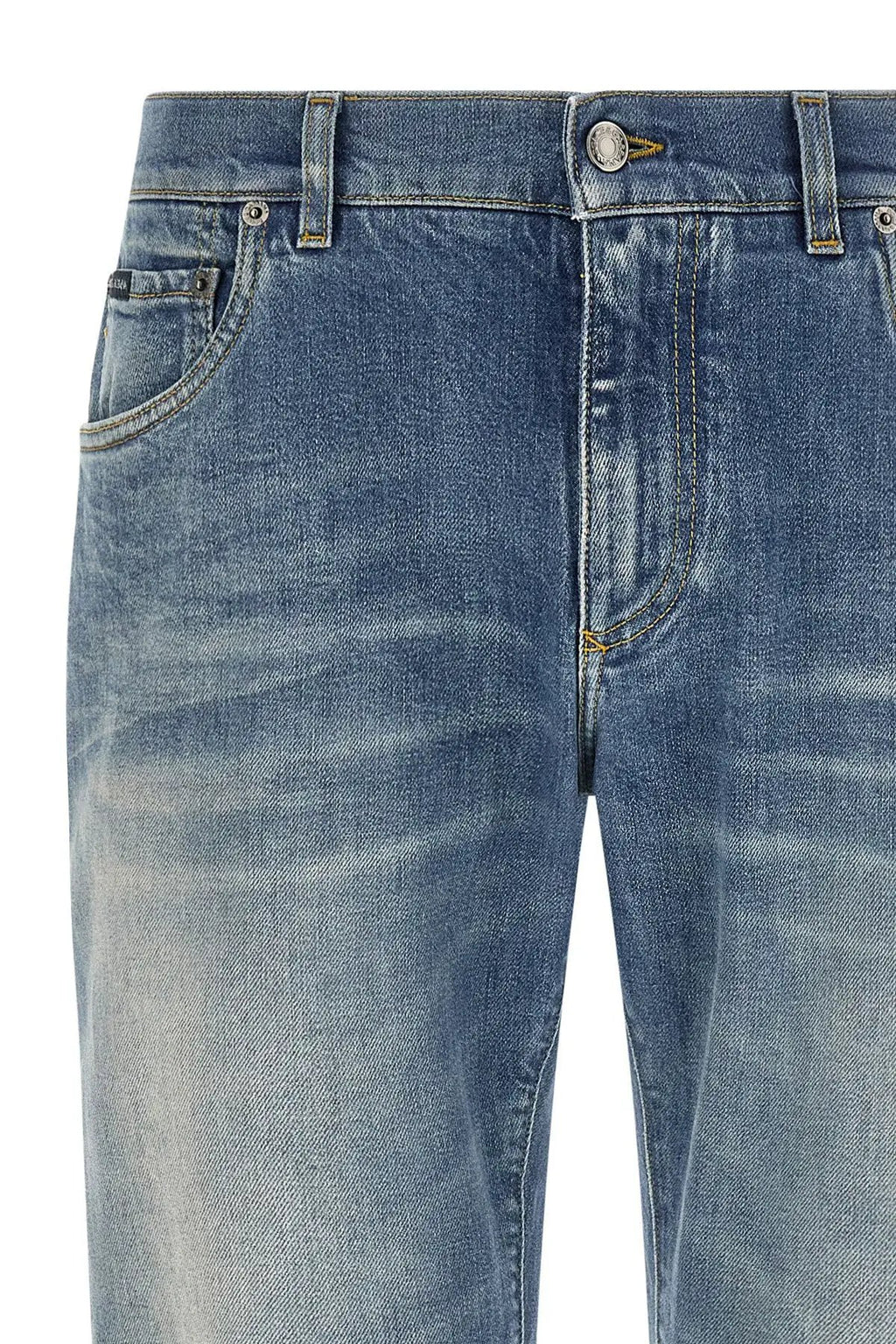 Dolce & Gabbana Dolce & Gabbana Blue Cotton Straight-Leg Jeans
