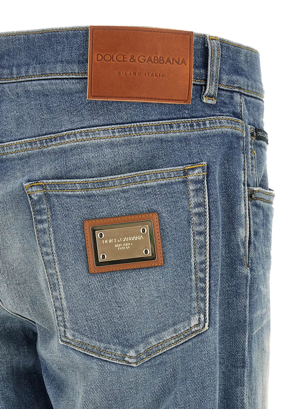 Dolce & Gabbana Dolce & Gabbana Blue Cotton Straight-Leg Jeans