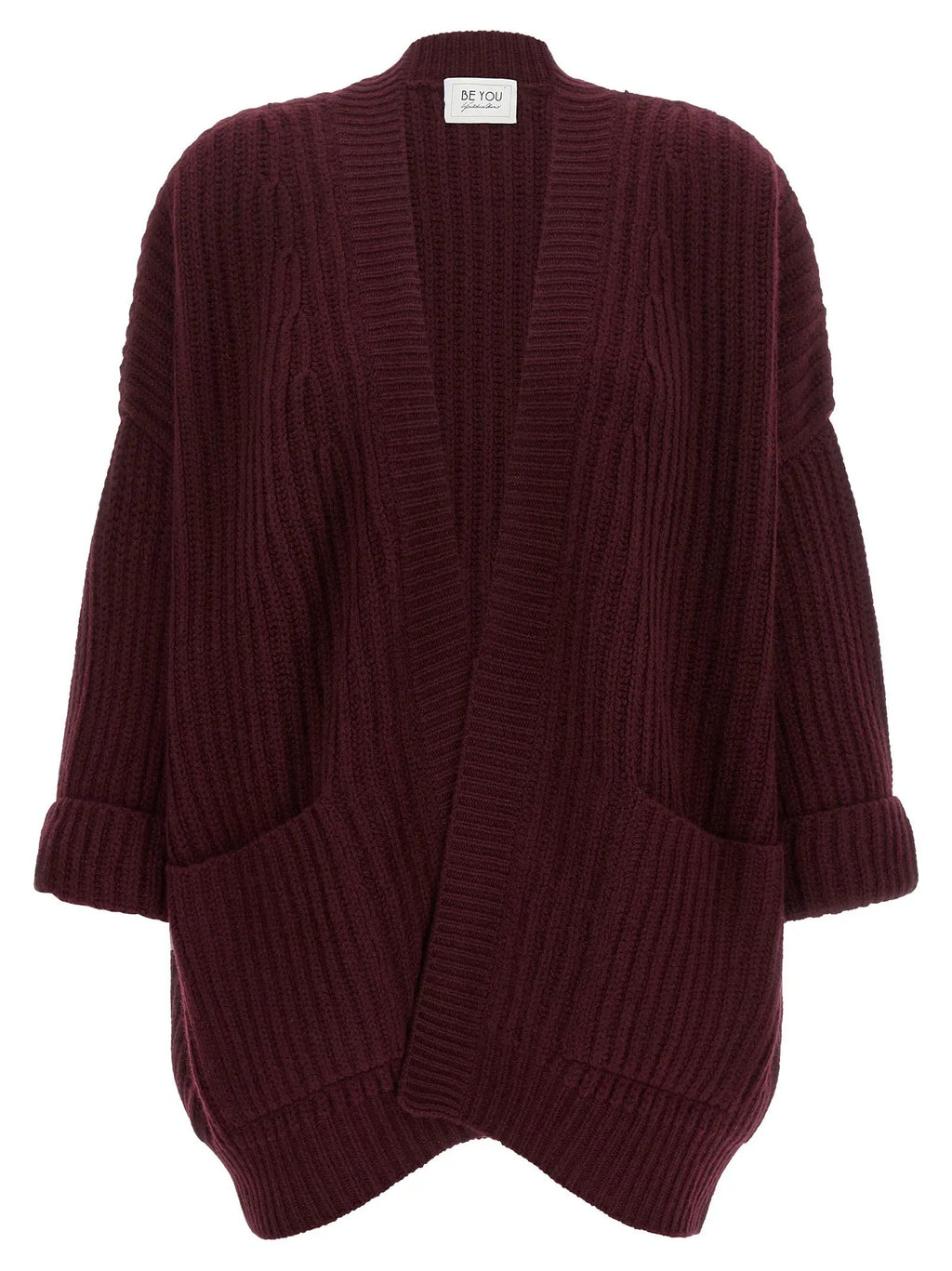 BE YOU Bordeaux Cashmere Cardigan