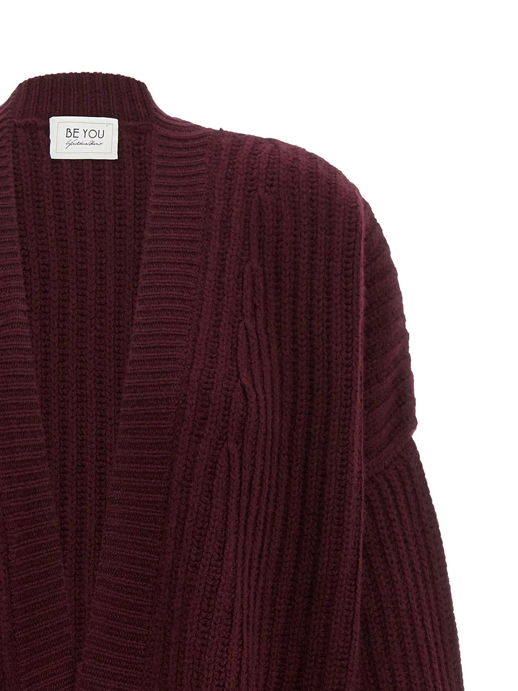 BE YOU Bordeaux Cashmere Cardigan