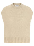 BE YOU Beige Cashmere Sleeveless Jacket