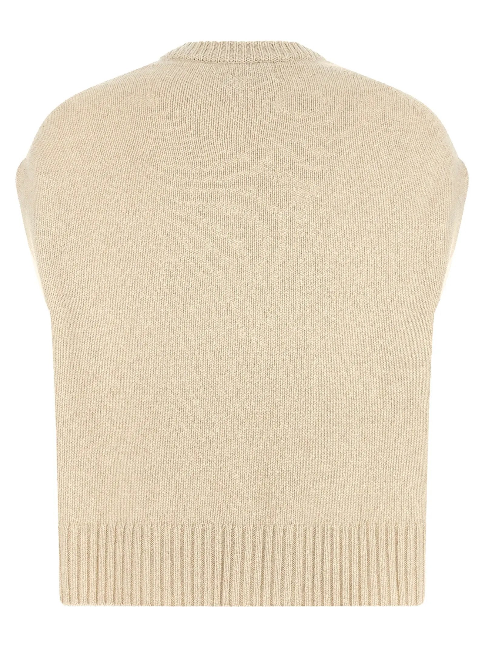 BE YOU Beige Cashmere Sleeveless Jacket