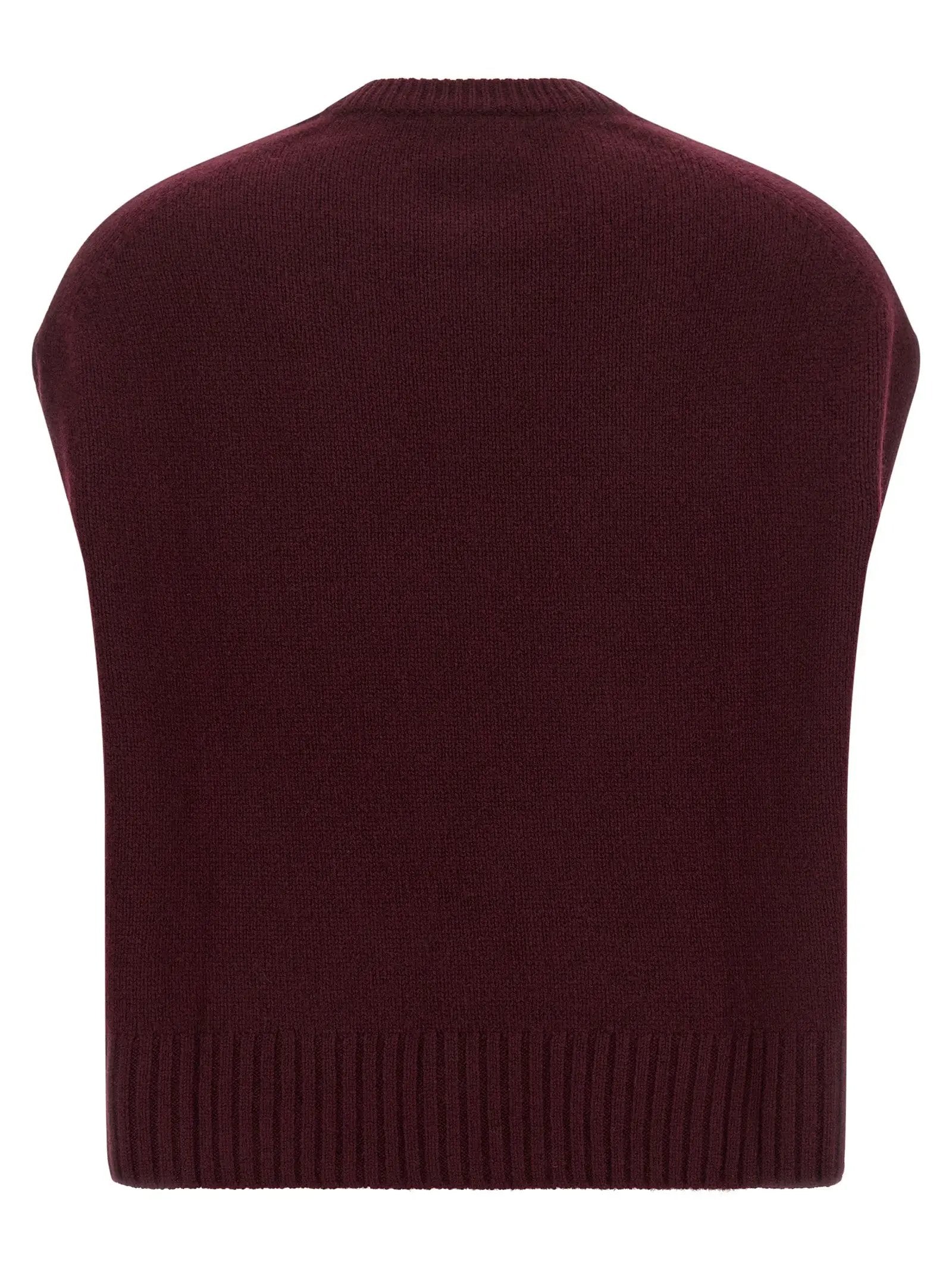 BE YOU Bordeaux Cashmere Sleeveless Jacket
