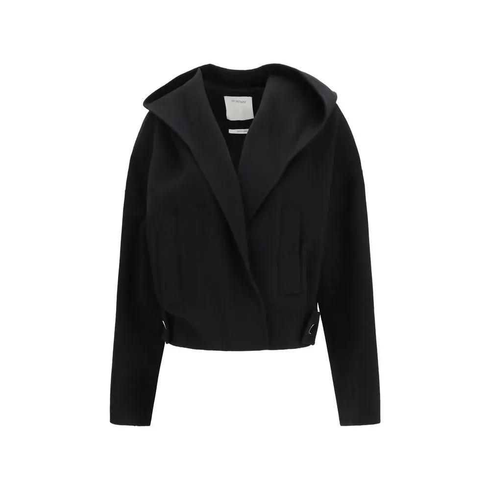 Max Mara Max Mara Black Wool Oves Aries Full-Length Jacket