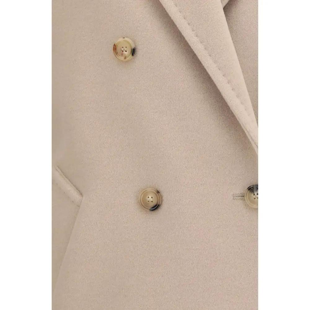 Max Mara Beige Wool Oves Aries Full-Length Jacket