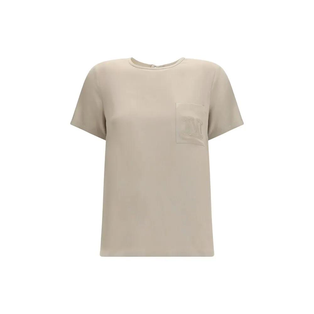 Max Mara Max Mara Beige Silk T-Shirt