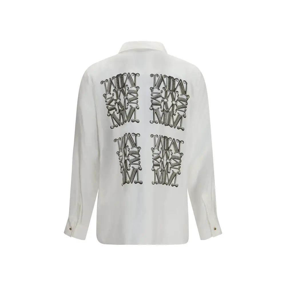 Chemise-robe en soie blanche Max Mara