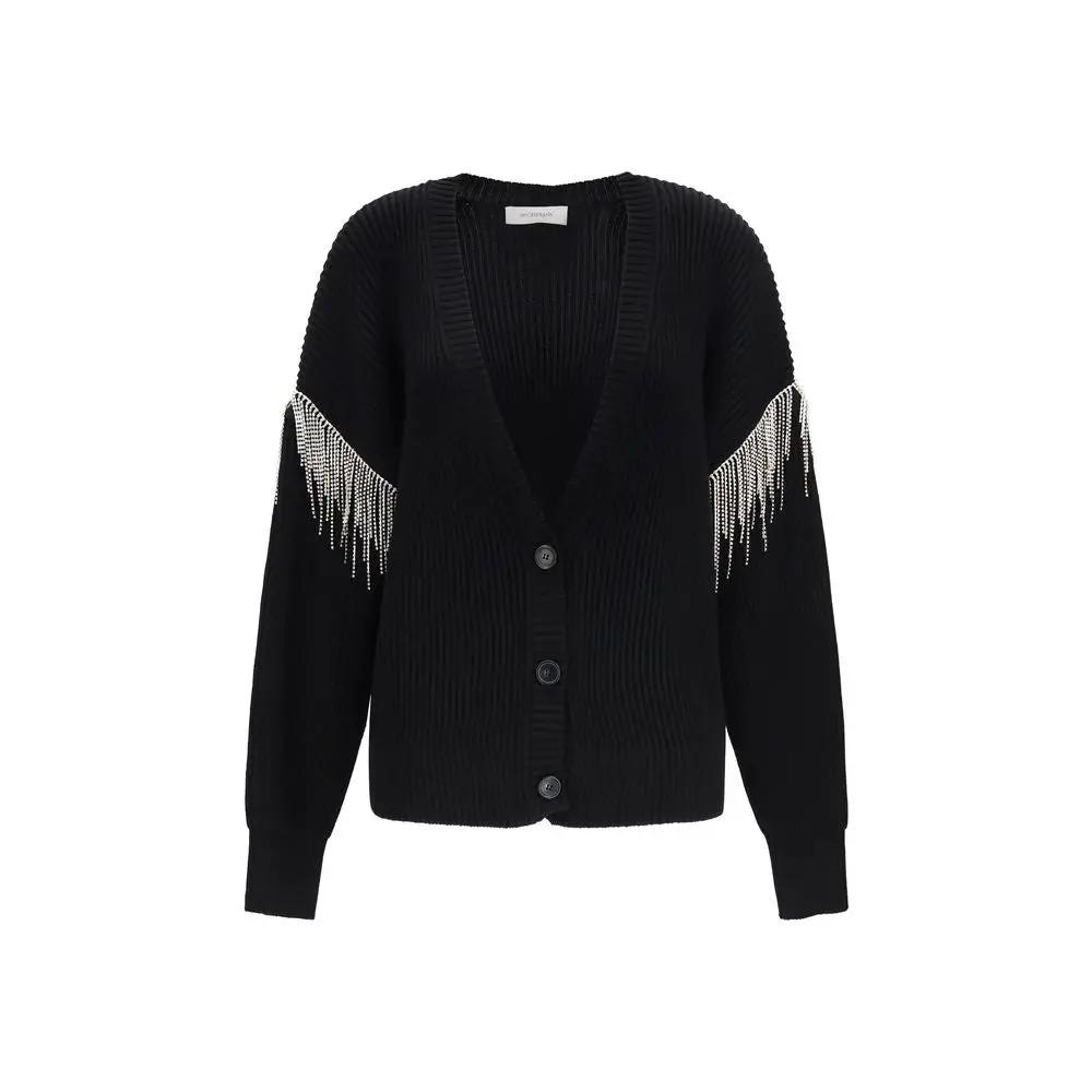 Max Mara Black Wool Oves Aries Cardigan