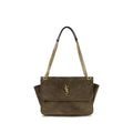 Saint Laurent Bicolor Suede Leather Shoulder Bag