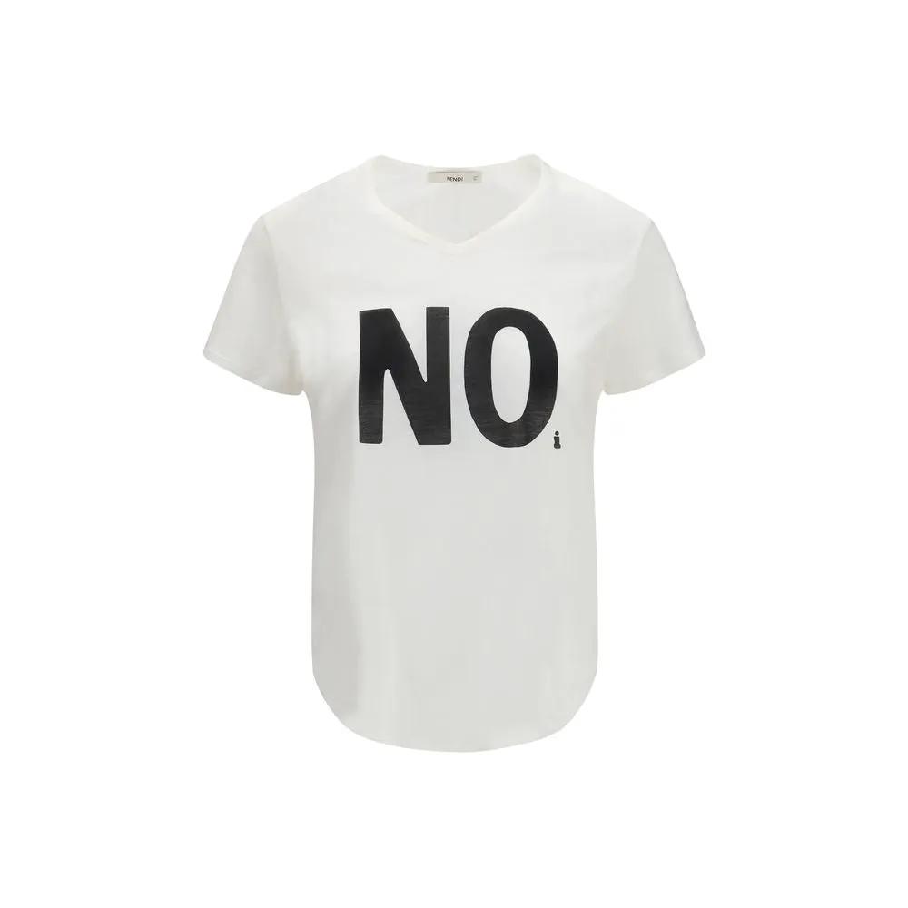 Fendi White Cotton T-Shirt