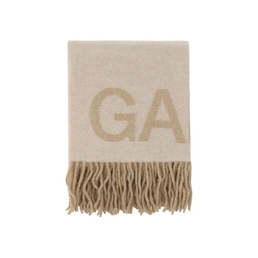 Ganni White Wool Oves Aries Foulard