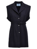 Prada Blue Virgin Wool Sleeveless Jacket