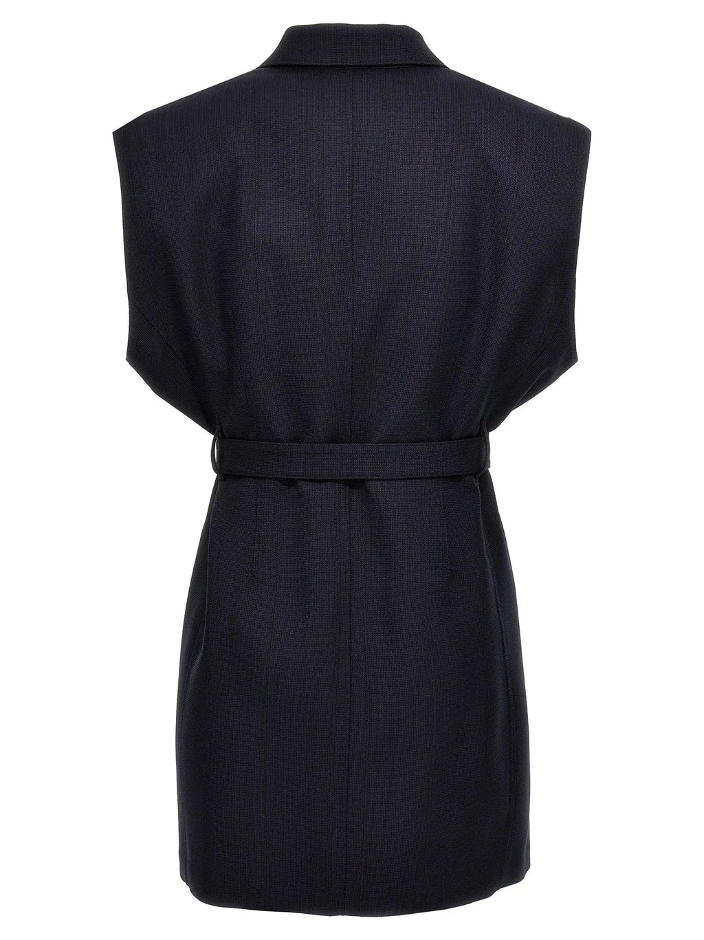 Prada Blue Virgin Wool Sleeveless Jacket
