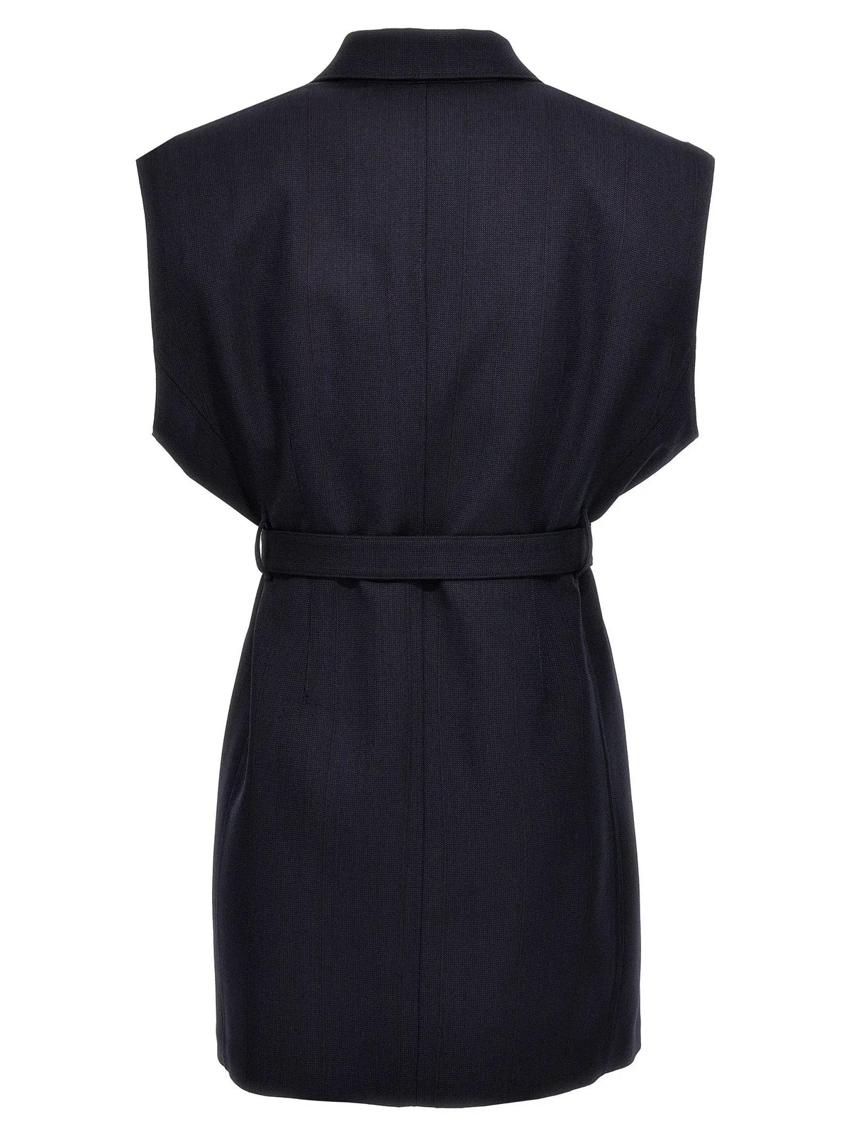 Prada Blue Virgin Wool Sleeveless Jacket