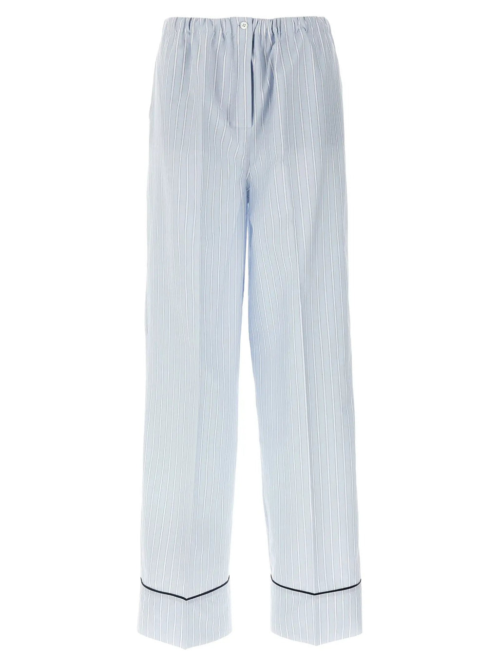 Prada Blue Cotton Casual Pants