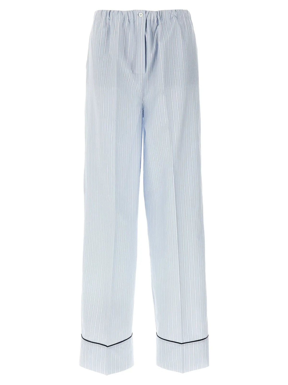 Prada Blue Cotton Casual Pants