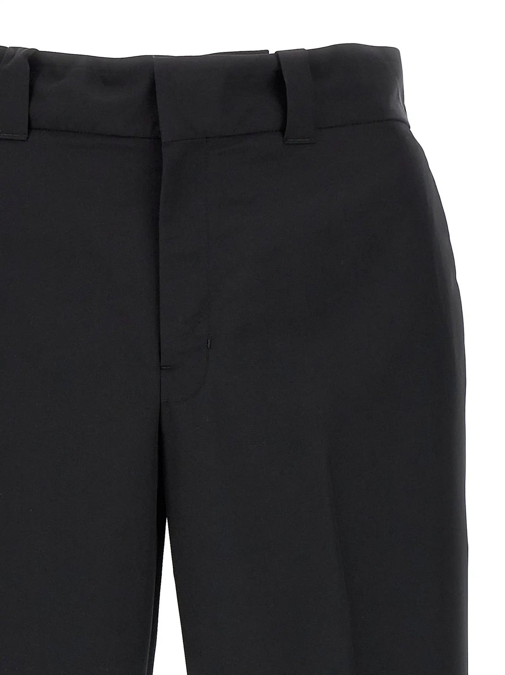 Prada Black Virgin Wool Casual Pants
