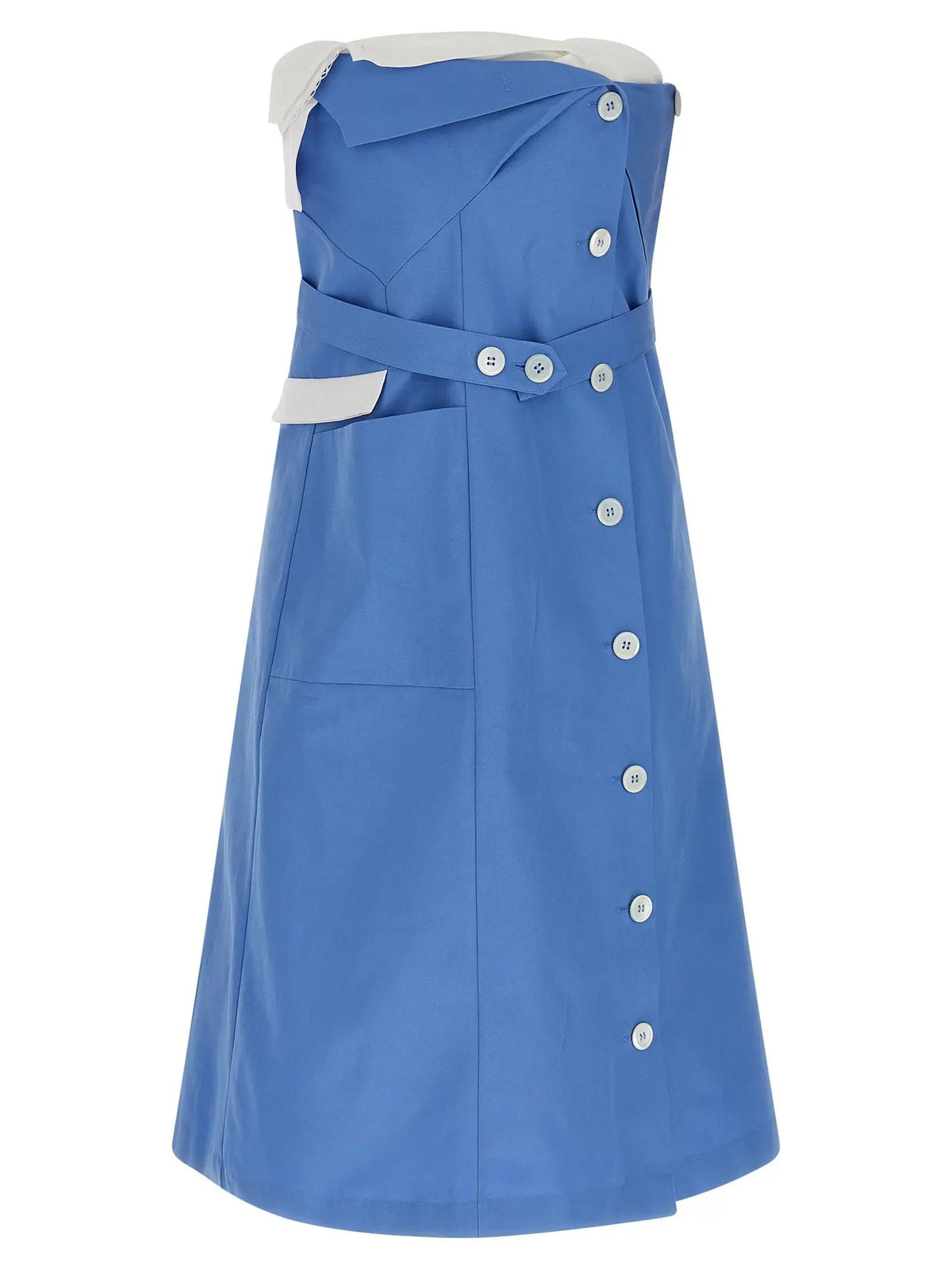 Miu Miu Blue Cotton Short Dress