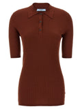 Prada Prada Brown Cotton Polo Shirt