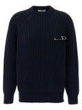 Prada Blue Virgin Wool Cardigan