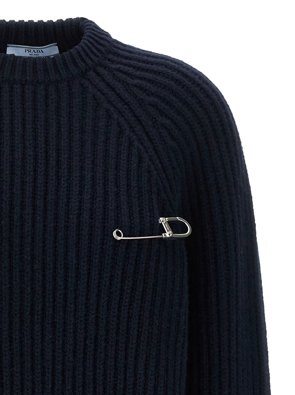 Prada Blue Virgin Wool Cardigan